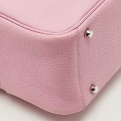Pre Owned Hermès Lindy Mini Palladium Finish Mauve Sylvestre Taurillon Clemence Leather Shoulder Bag