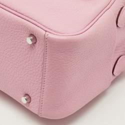 Pre Owned Hermès Lindy Mini Palladium Finish Mauve Sylvestre Taurillon Clemence Leather Shoulder Bag