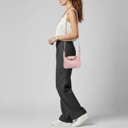Pre Owned Hermès Lindy Mini Palladium Finish Mauve Sylvestre Taurillon Clemence Leather Shoulder Bag