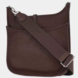 مملوكة مسبقًا Hermes Chocolat Togo Evelyne 3 29 PM Shoulder Bag