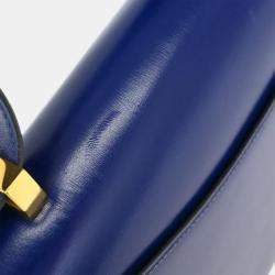 Pre Owned Hermes Blue Saphir Box Calf Constance 23 Shoulder Bag