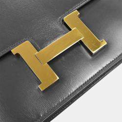 Pre Owned Hermes Blue Saphir Box Calf Constance 23 Shoulder Bag