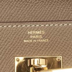 مملوكة مسبقًا Hermes Kelly Longue Etoupe Epsom Leather Continental Wallet