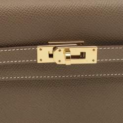 مملوكة مسبقًا Hermes Kelly Longue Etoupe Epsom Leather Continental Wallet