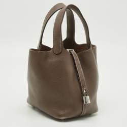 مملوكة مسبقًا حقيبة هيرمس بيكوتين لوك 18 جلد انكري توغو أزرق/أزرق داكن