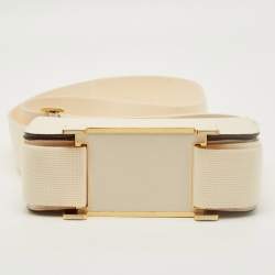 Pre Owned Hermes Geta Gold Finish Nata Chevre Mysore Leather Shoulder Bag