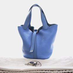 مملوكة مسبقًا حقيبة هيرمس بيكوتين قفل أزرق كليمونس وسويفت 18