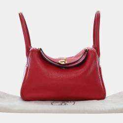Pre Owned Hermes Red Clemence Lindy 26