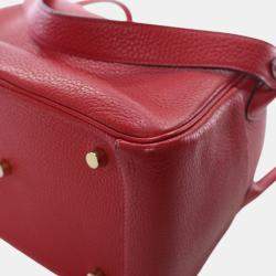 Pre Owned Hermes Red Clemence Lindy 26
