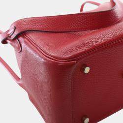 Pre Owned Hermes Red Clemence Lindy 26