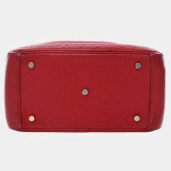 Pre Owned Hermes Red Clemence Lindy 26