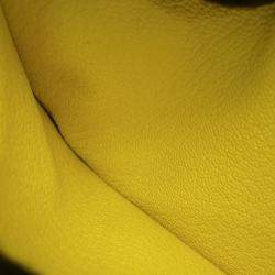 Pre Owned Hermes Kelly Wallet Long To-Go Shoulder Bag Lime Chevre Mysore