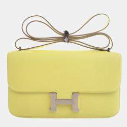 مملوكة مسبقًا حقيبة هيرمس كونستانس إيلان 25 جلد إيبسوم أصفر