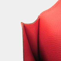 مملوكة مسبقًا محفظة هيرمس بيرن بيرن سوفليه جلد إبوسوم طويلة قابلة للطي وردي سالمون