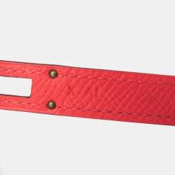 Pre Owned Hermes Kelly Wallet Epsom Leather Long Wallet Bi-Fold Rose Jaipur Salmon Pink