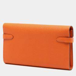 مملوكة مسبقًا Hermes Orange Epsom Kelly Longue Wallet long wallets