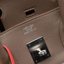 Pre Owned Hermes Pink Tricolor Clemence and Swift Birkin Cascade Retourne 35