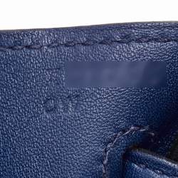 مملوكة مسبقًا حقيبة يد توتس هيرمس بيركن 25 جلد سويفت أزرق زفيري إكسسوار مطلي بلاديوم