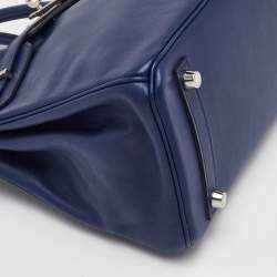 مملوكة مسبقًا حقيبة يد توتس هيرمس بيركن 25 جلد سويفت أزرق زفيري إكسسوار مطلي بلاديوم