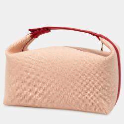 Pre Owned Hermes Orange Large Canvas Bride A Brac Cabriole Case