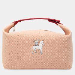 مملوكة مسبقًا Hermes Orange Large Canvas Bride A Brac Cabriole Case