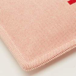 Pre Owned Hermes H Tissage Vermilion Canvas Pouch