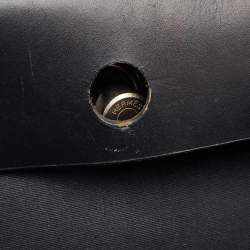 Pre Owned Hermes Herbag Black Toile Canvas and Vache Hunter Top Handle Bag