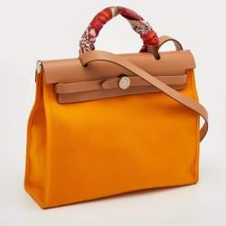 Pre Owned حقيبة هيرميس هرباغ زيپ 31 جاون دي أور / ناتشورال تويلا وفاش هنتر يد علوية