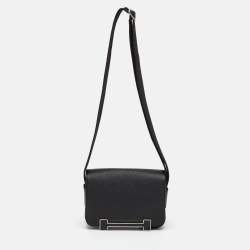 مملوكة مسبقًا Hermès Geta Black Chevre Mysore Leather Shoulder Bag