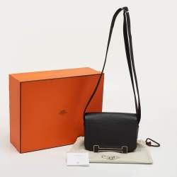 مملوكة مسبقًا Hermès Geta Black Chevre Mysore Leather Shoulder Bag