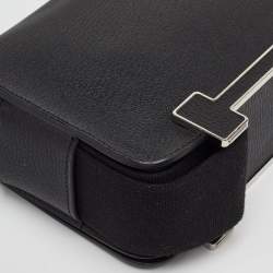 مملوكة مسبقًا Hermès Geta Black Chevre Mysore Leather Shoulder Bag