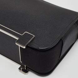 مملوكة مسبقًا Hermès Geta Black Chevre Mysore Leather Shoulder Bag