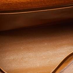 Pre Owned Hermes Kelly Sellier 28 Gold Finish Natural Ostrich Top Handle Bag