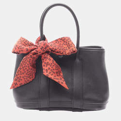 Pre Owned Hermes Black Swift and Silk Bolduc Twilly Garden Party 23