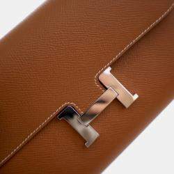 Pre Owned Hermes Gold Epsom Constance Long Wallet