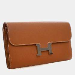 Pre Owned Hermes Gold Epsom Constance Long Wallet