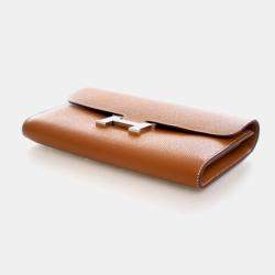 Pre Owned Hermes Gold Epsom Constance Long Wallet
