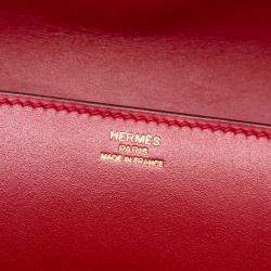 Pre Owned حقيبة كلاتش هيرمس إيج أحمر تادلاكت