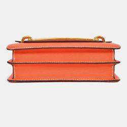 Pre Owned Hermes Orange Evercolour Leather Sac Roulis 23 Crossbody
