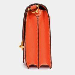 Pre Owned Hermes Orange Evercolour Leather Sac Roulis 23 Crossbody
