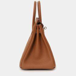 Pre Owned Hermes 2025 Gold Togo Leather Birkin 25 PHW