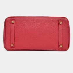 مملوكة مسبقًا Hermes 2016 Rouge Clemence Leather Birkin 30 GHW