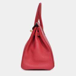 مملوكة مسبقًا Hermes 2016 Rouge Clemence Leather Birkin 30 GHW