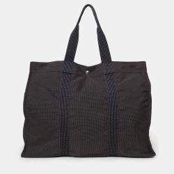 مملوكة مسبقًا حقيبة هيرمس هيرلاين TGM سفر قماش رمادي عتيق