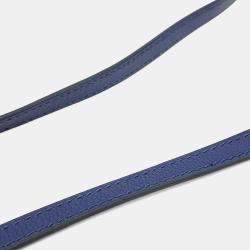 Pre Owned Hermes Blue, Brown Leather Rulis Handbag 18 (Z)