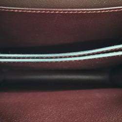 Pre Owned Hermes Blue, Brown Leather Rulis Handbag 18 (Z)