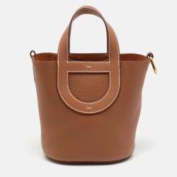 Pre Owned Hermès In The Loop 18 Gold Taurillon Clemence and Swift Leather Tote