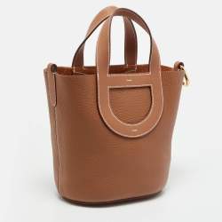 Pre Owned Hermès In The Loop 18 Gold Taurillon Clemence and Swift Leather Tote