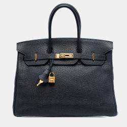 Pre Owned حقيبة هيرمس بيركن توغو زرقاء ريتورن 35