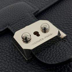 Pre Owned Hermes Black Leather Hermes Sac a Depetche 27 (Z)